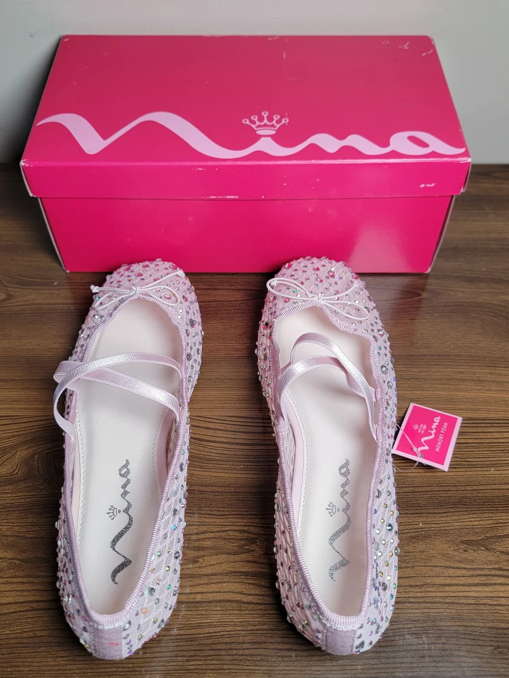 Nina Girls' Hadley Pink Sequin Ballet Flats - Size 3J